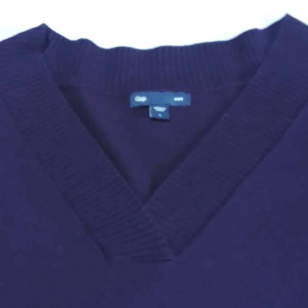 Gap Womens Sz L Purple Preppy Y2K Lightweight V-neck Cotton Blend Sweater